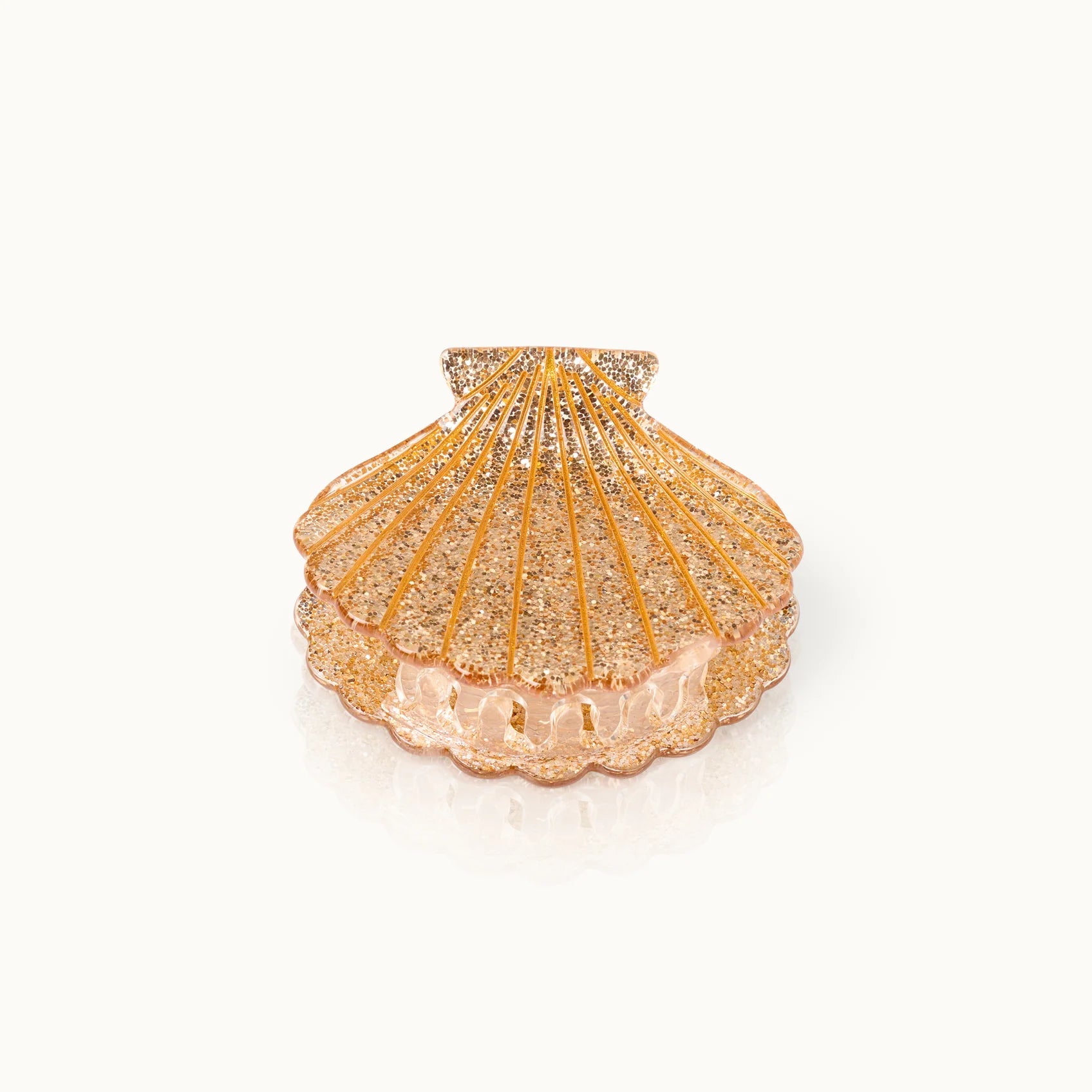 Haarklammer Muschelform Gold Glitter