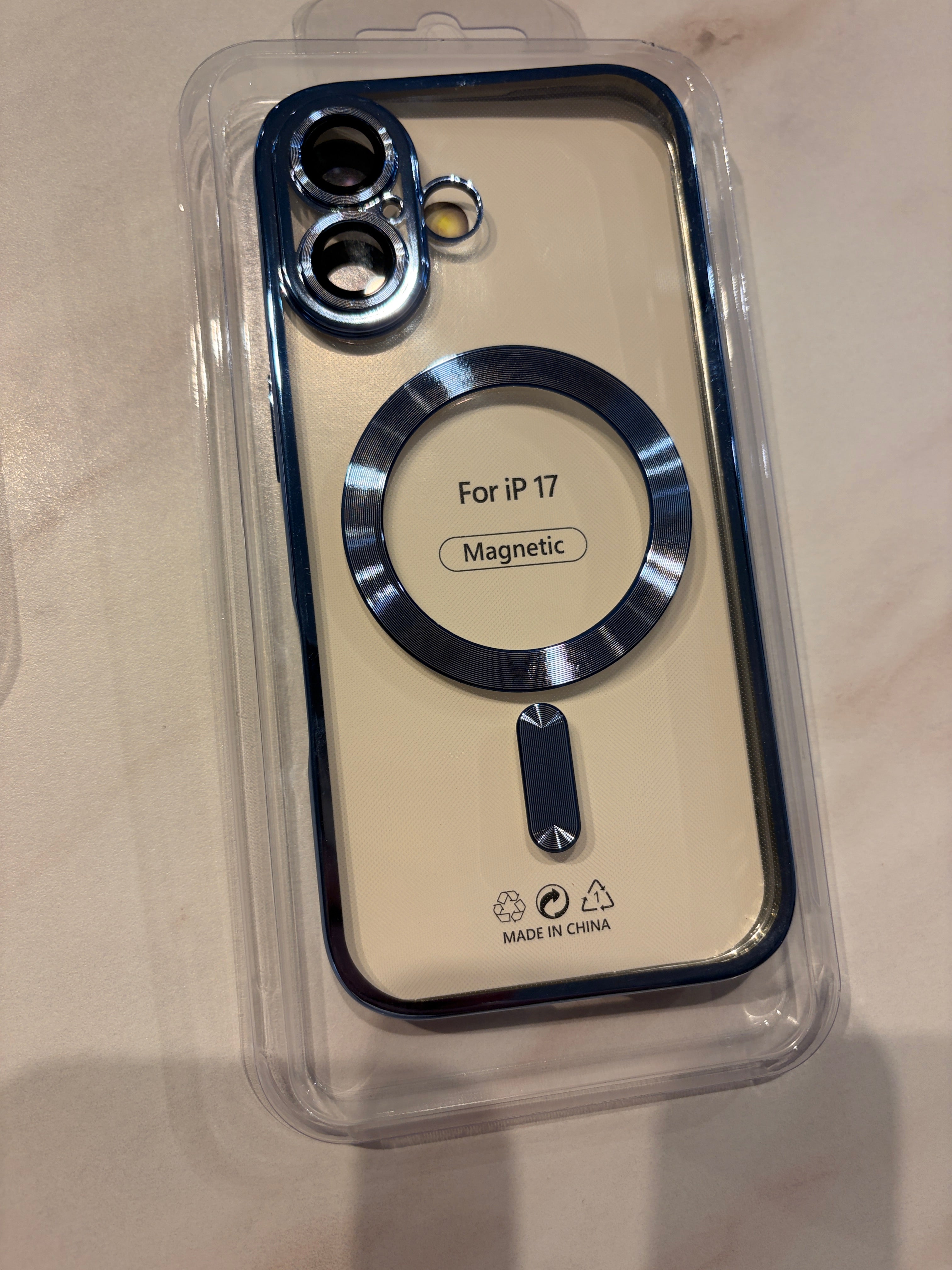 MagSafe TPU Handyhülle transparent mit Chromkante – iPhone 17