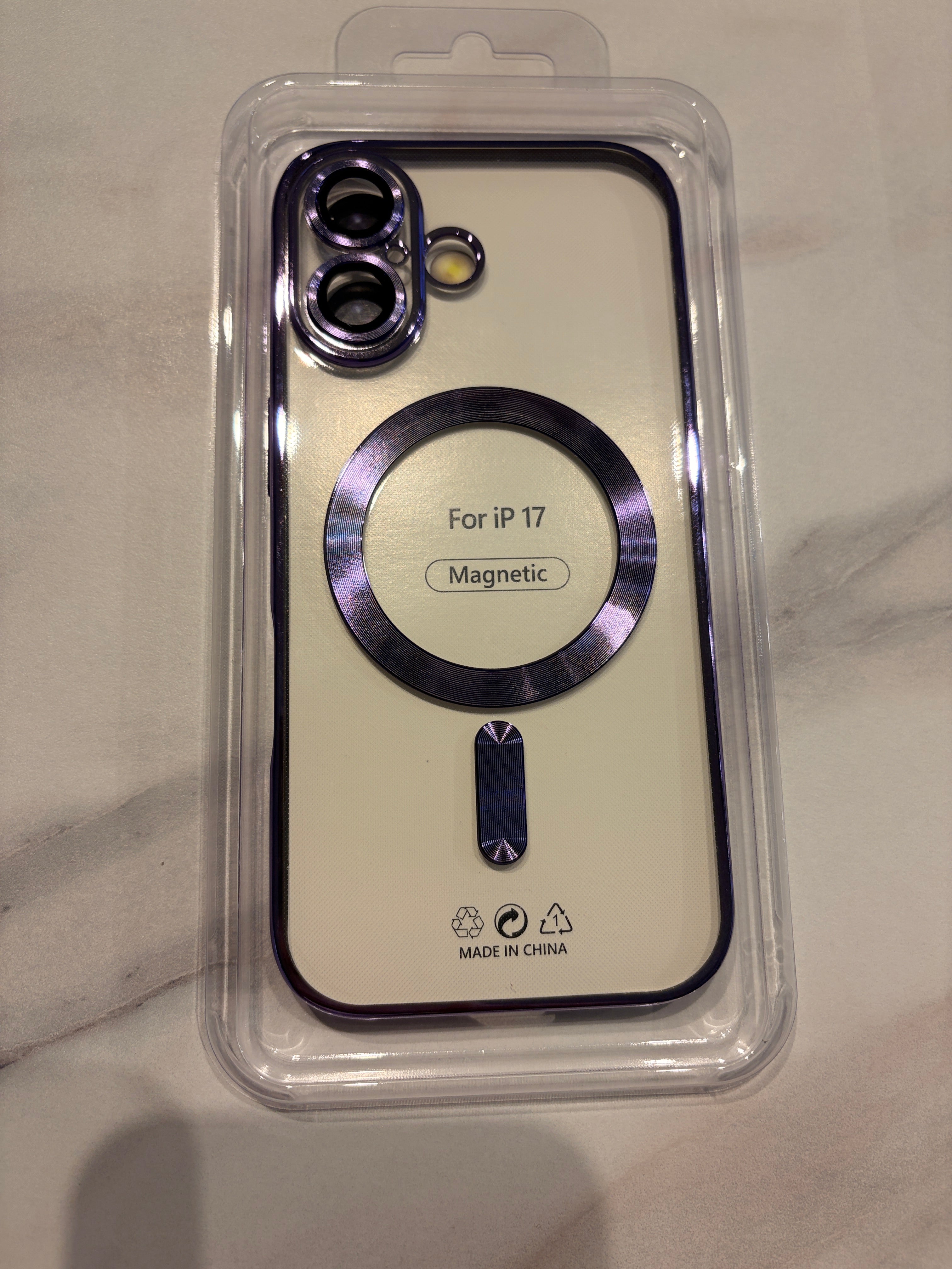 MagSafe TPU Handyhülle transparent mit Chromkante – iPhone 17