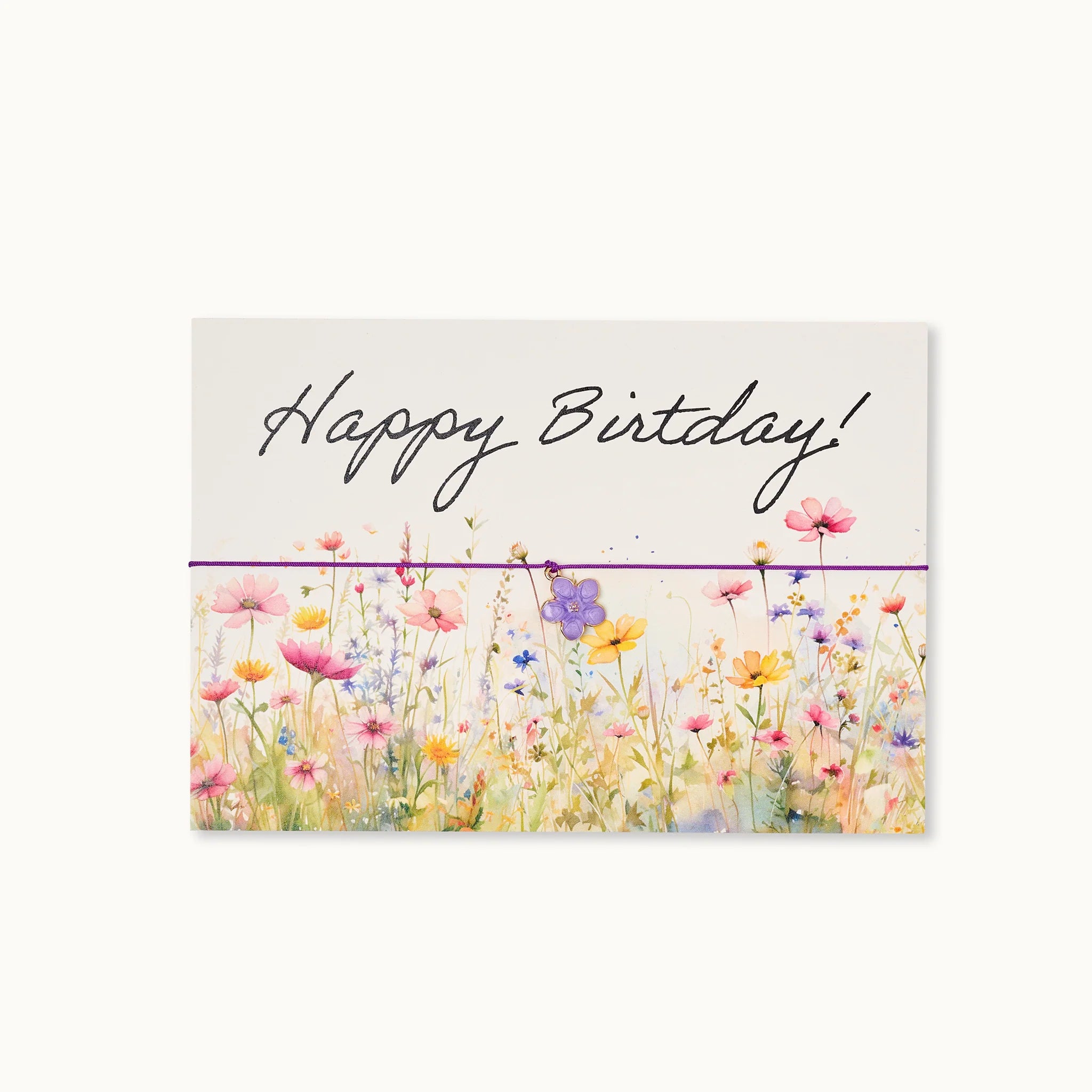 Armband-Karte: Happy Birthday Blumen