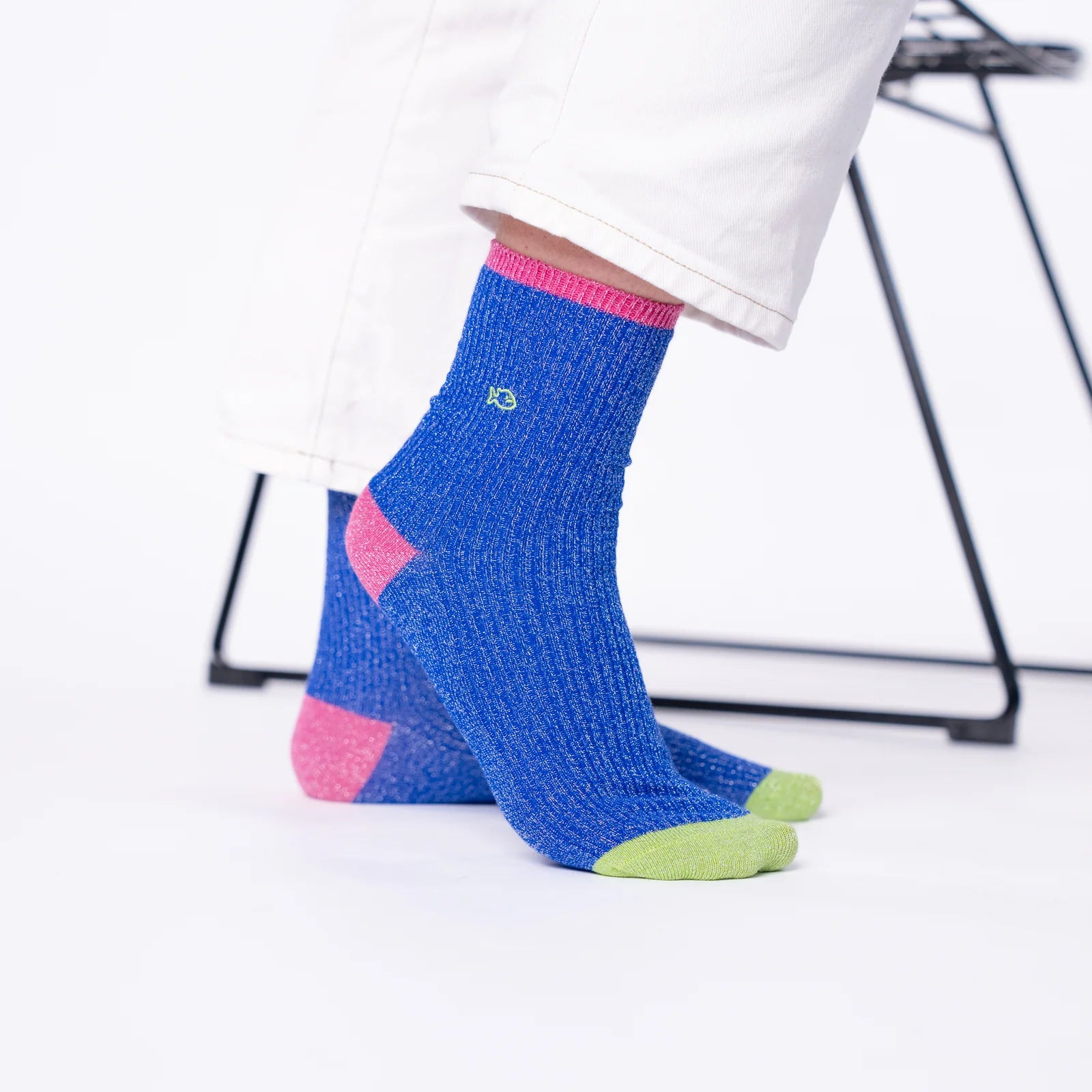 Vintage Socken mit Glitzereffekt, Gr. 37–40