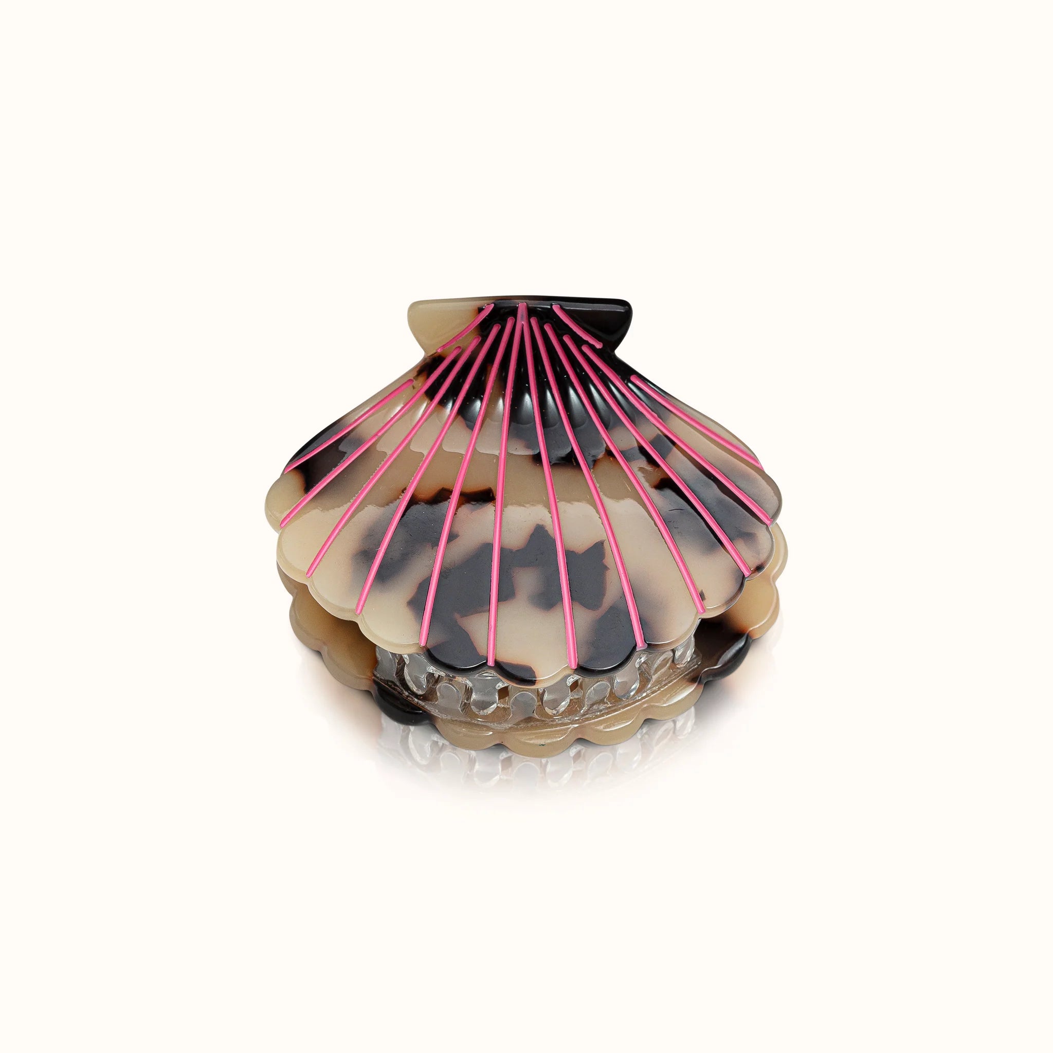 Haarklammer Muschelform Pink Leo