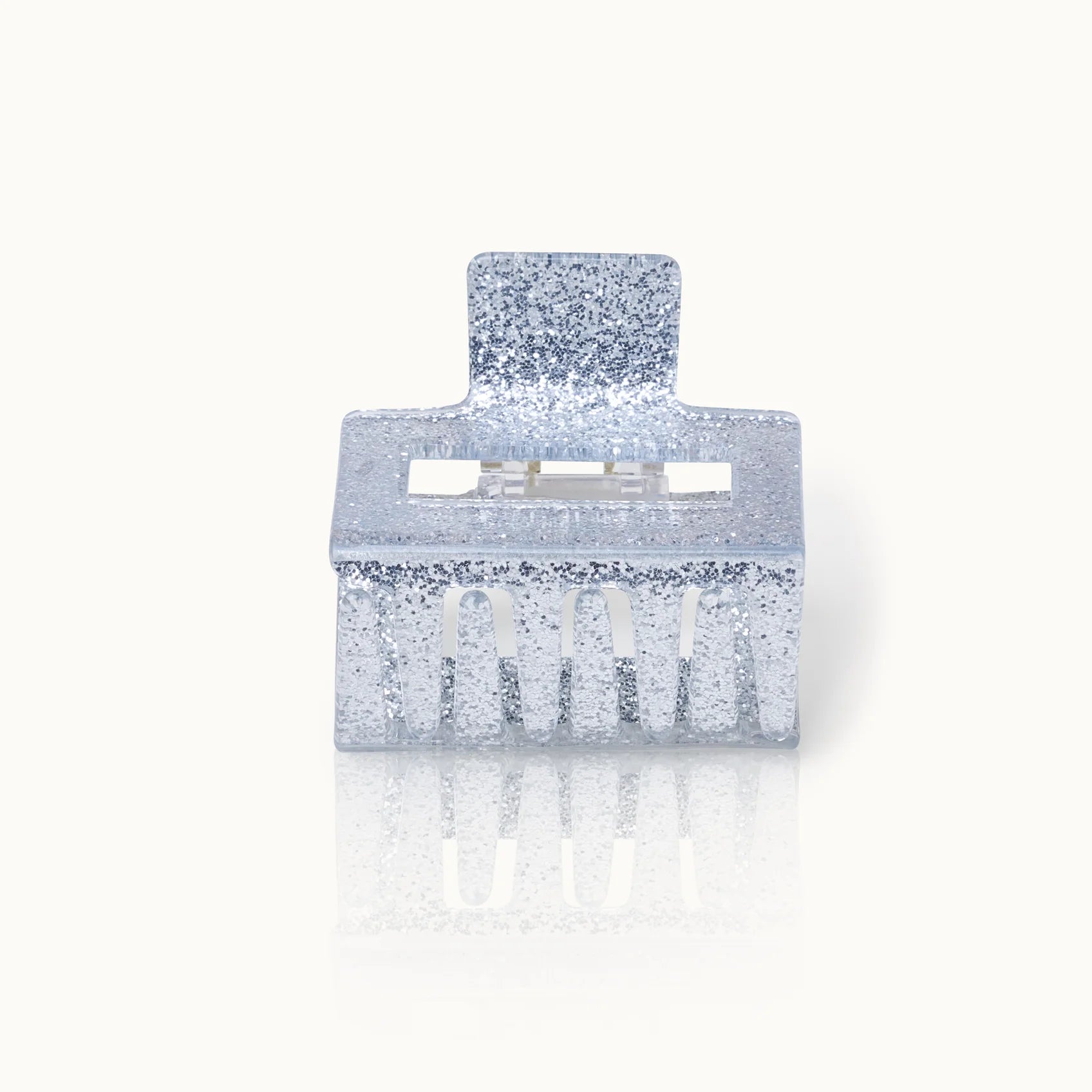 Haarklammer Square Silver Glitter