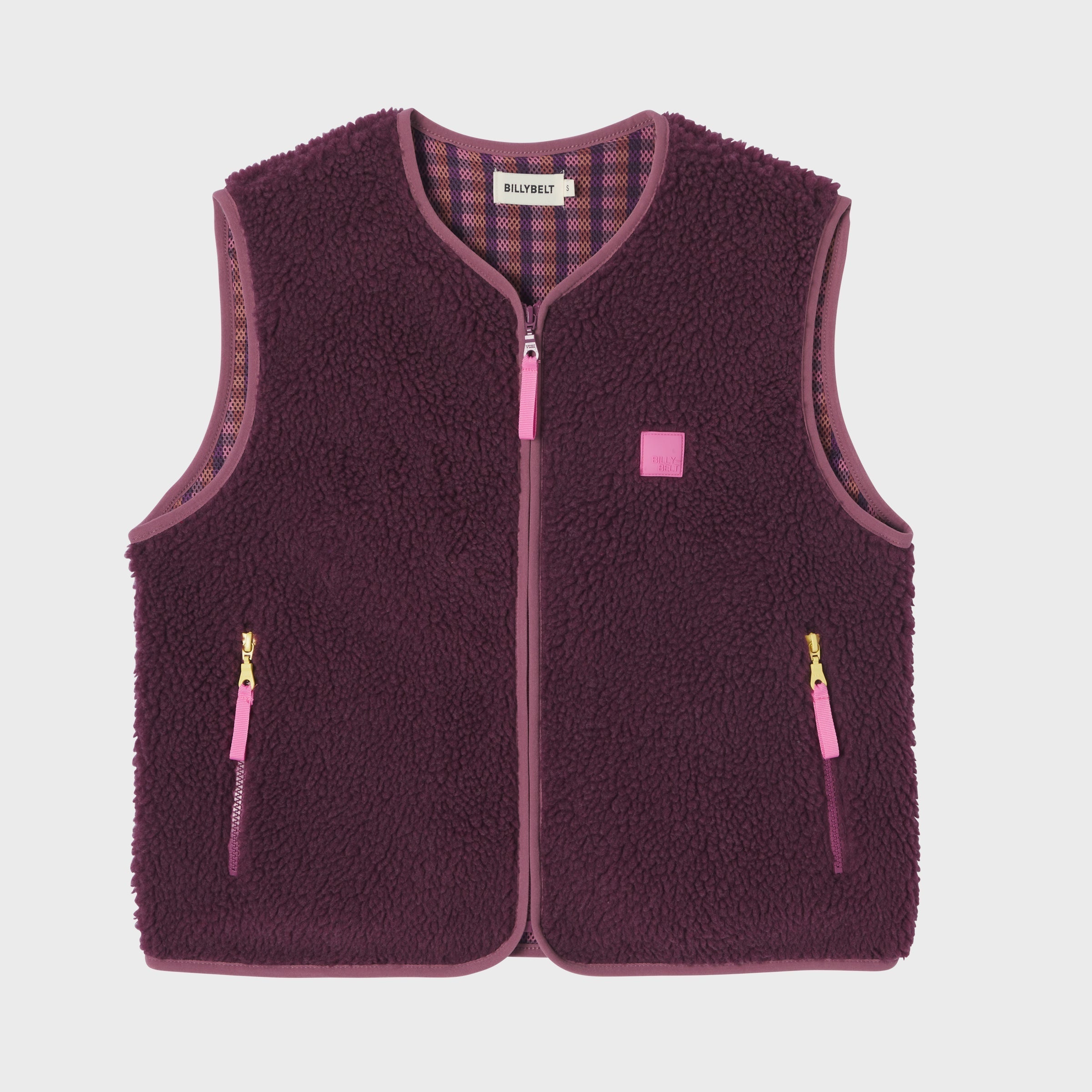BILLYBELT Sherpa Weste Damen Herbstkollektion 2026 in Plum – Produktansicht