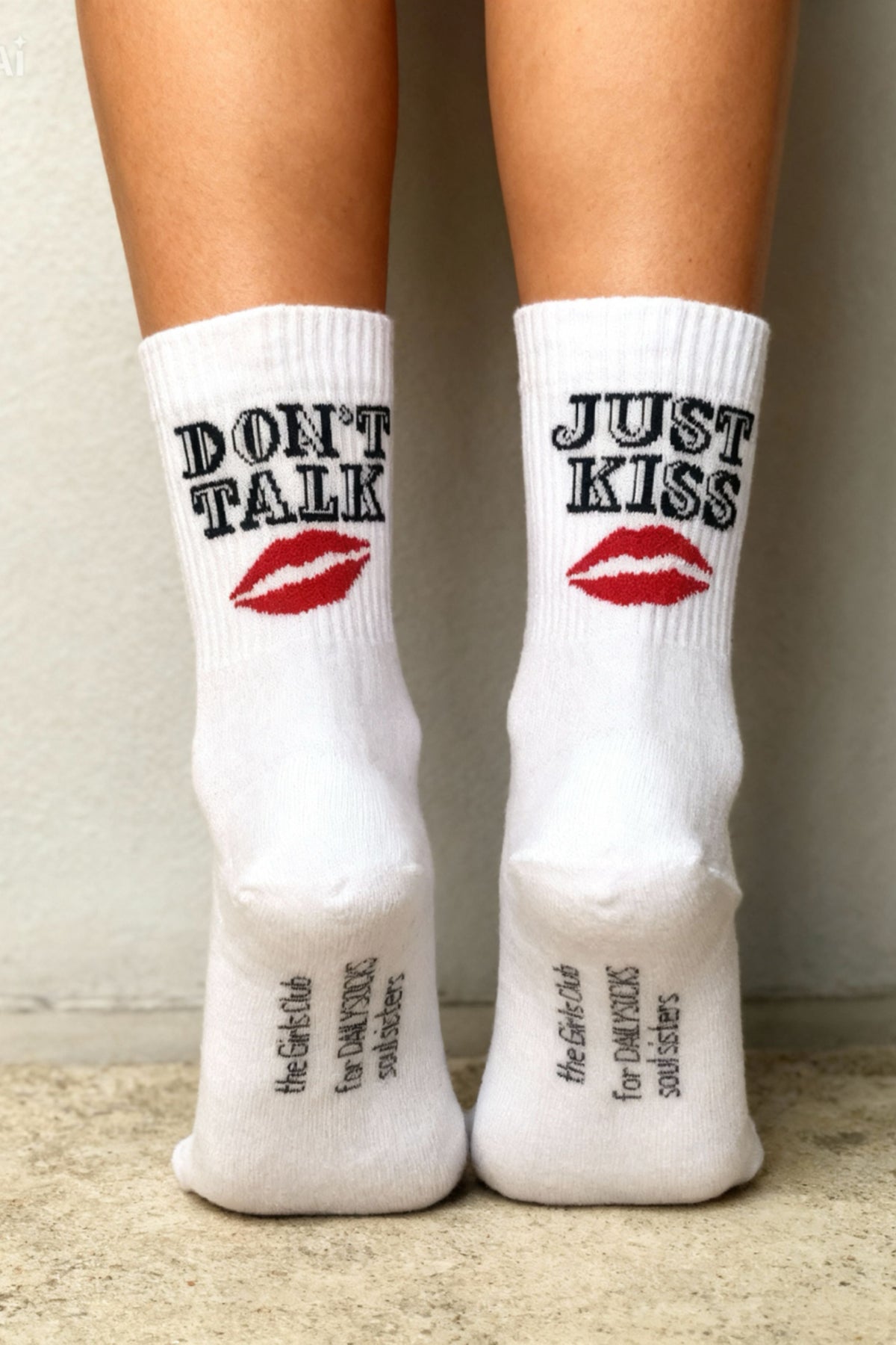 Dailysocks JUST KISS Socken in Weiß