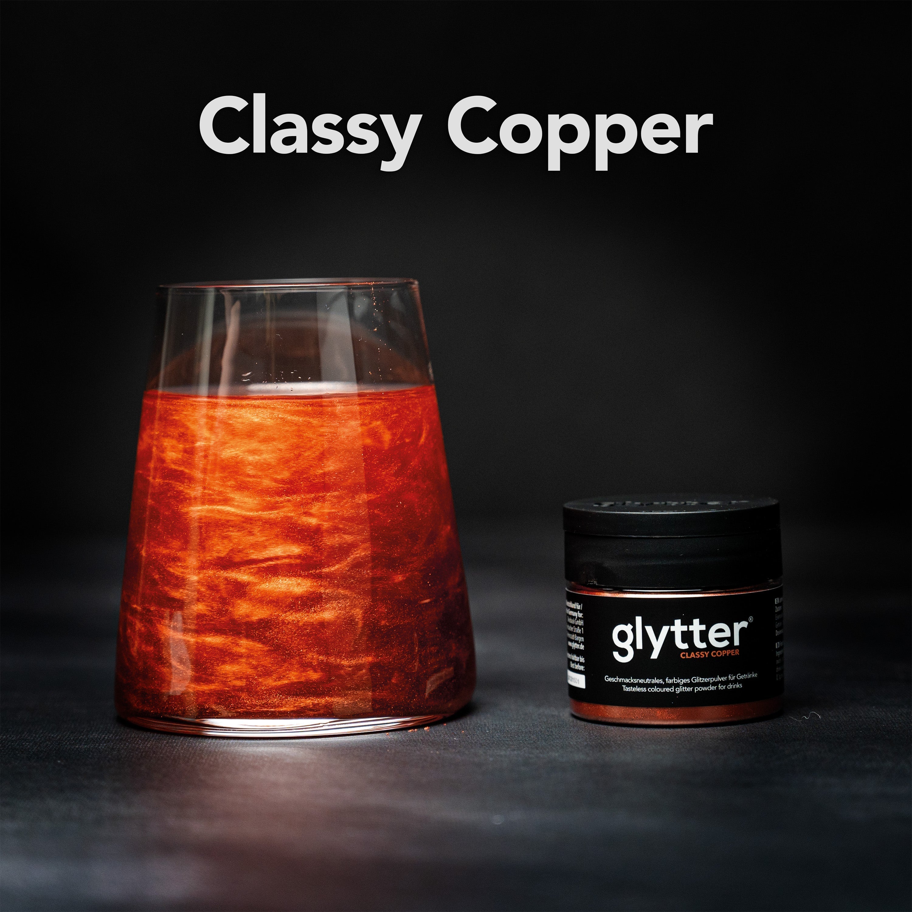 glytter® Classy Copper Getränkepulver mit Glitzereffekt, 10 g