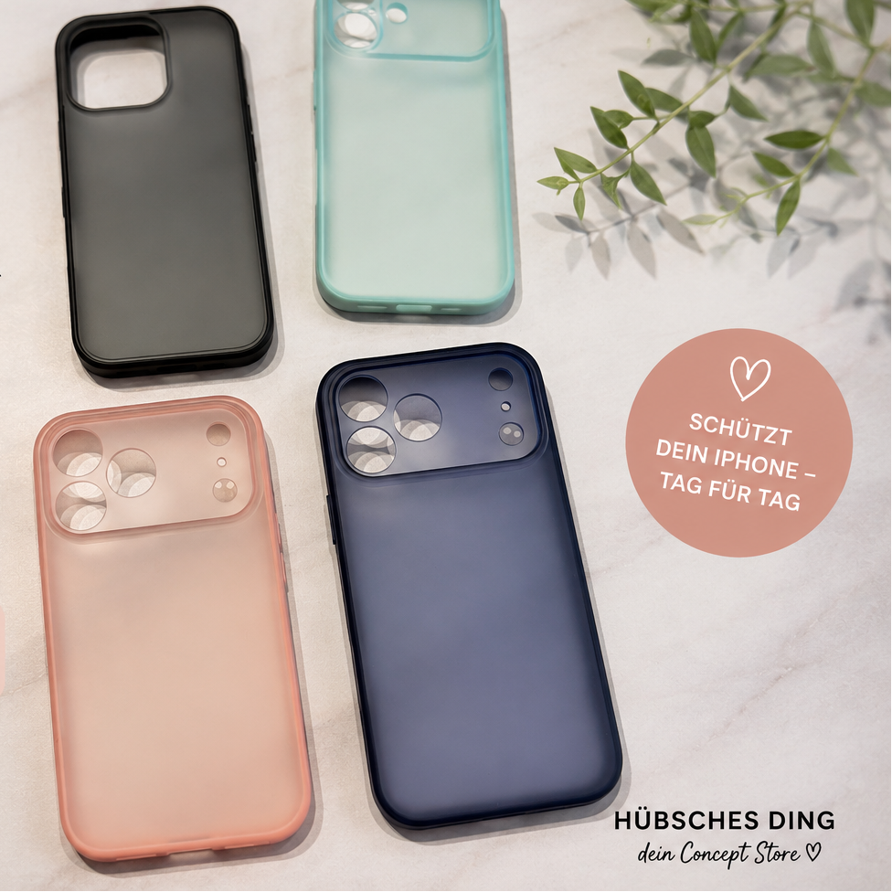 Hybrid Handyhülle für iPhone 15, 16 & 17 – Matt Transparent