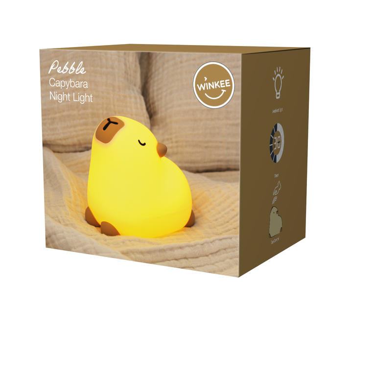 Verpackung des Silikon-Nachtlichts Capybara Pebble von Winkee