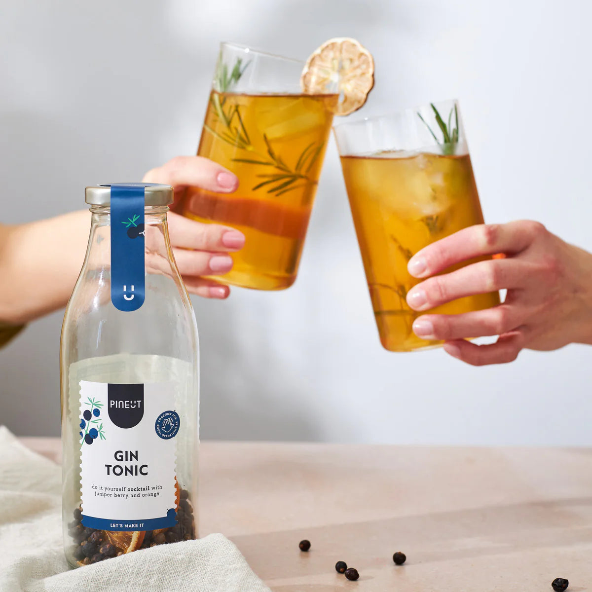 Pineut Gin Tonic Cocktailflasche mit Wacholder, Kräutern und Zitrusnoten zum Selbermachen