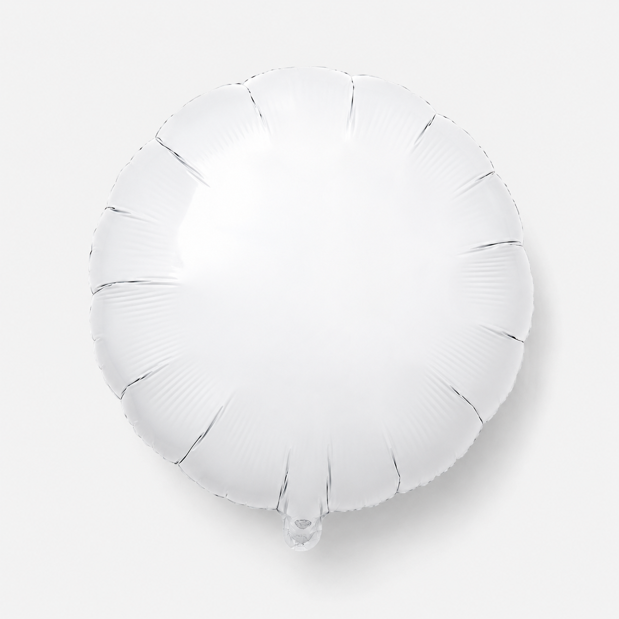 Weißer runder Folienballon mit glatter Oberfläche, 36 cm groß, ideal zum Bedrucken mit Logos, Namen, Fotos und individuellen Designs für Geburtstage, Hochzeiten, Firmenfeiern und Events.