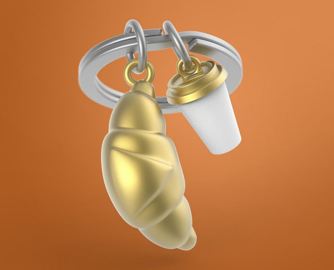 3D Schlüsselanhänger aus Metall