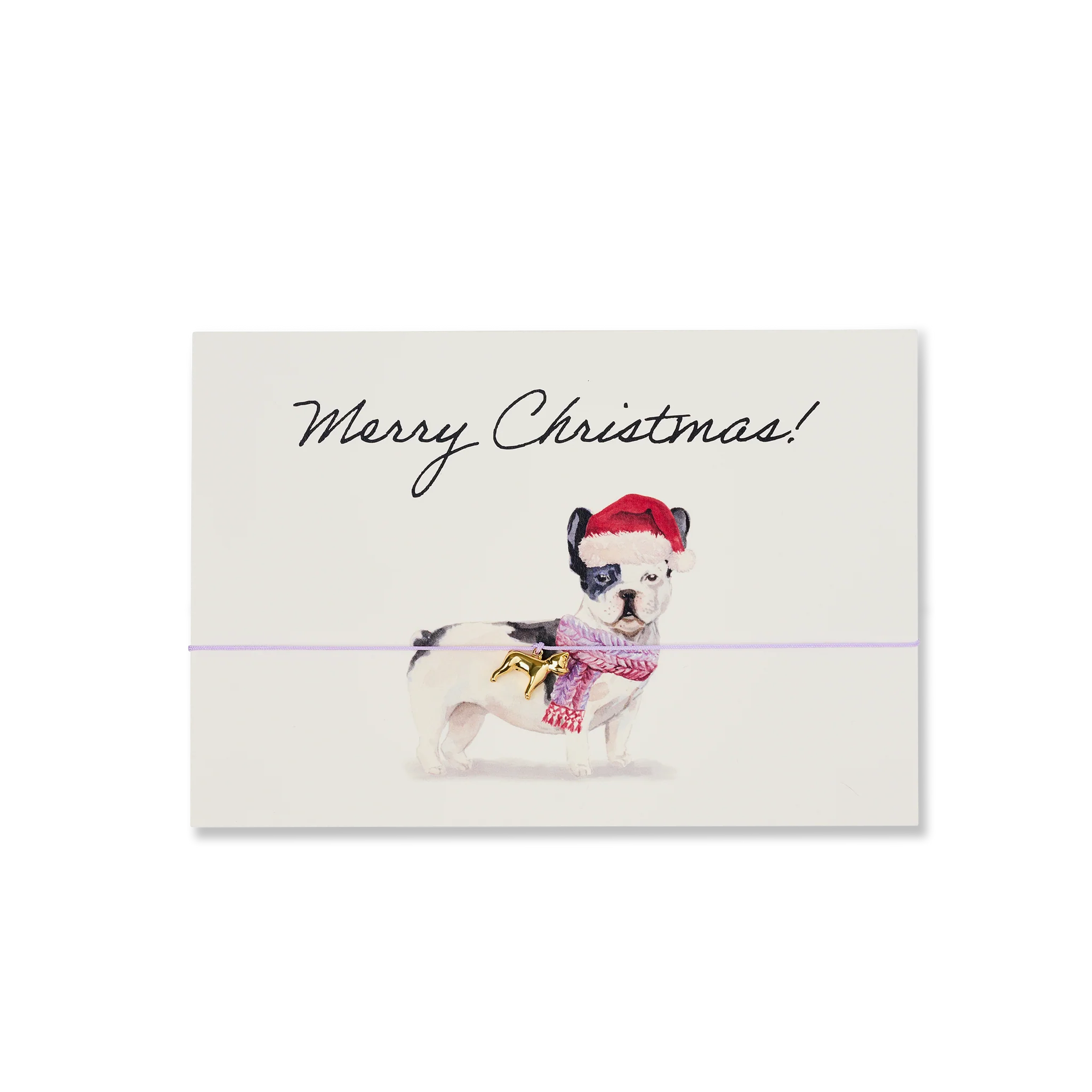 Armband-Karte: Merry Christmas Französische Bulldogge