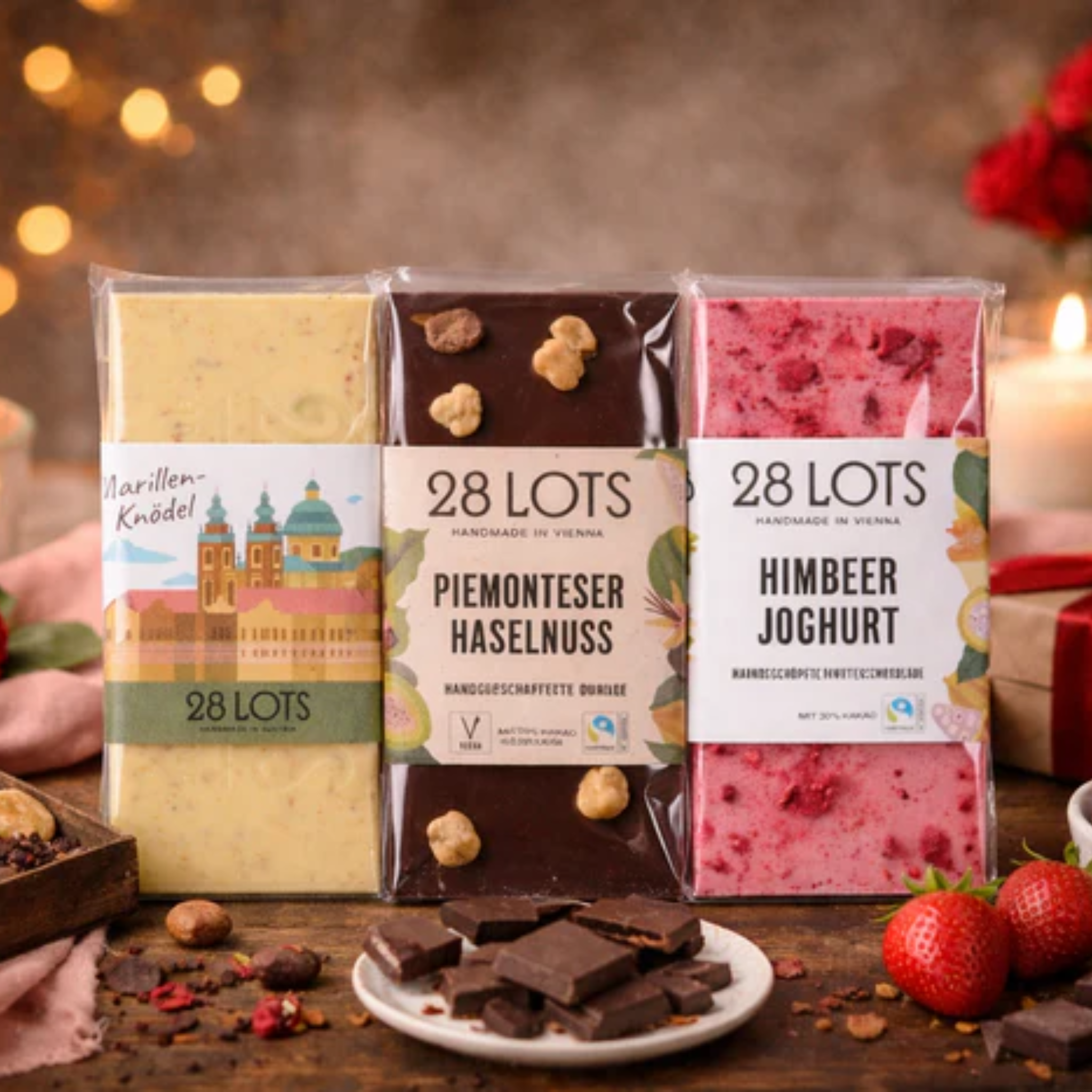 28 Lots Handgeschöpfte Tafelschokolade