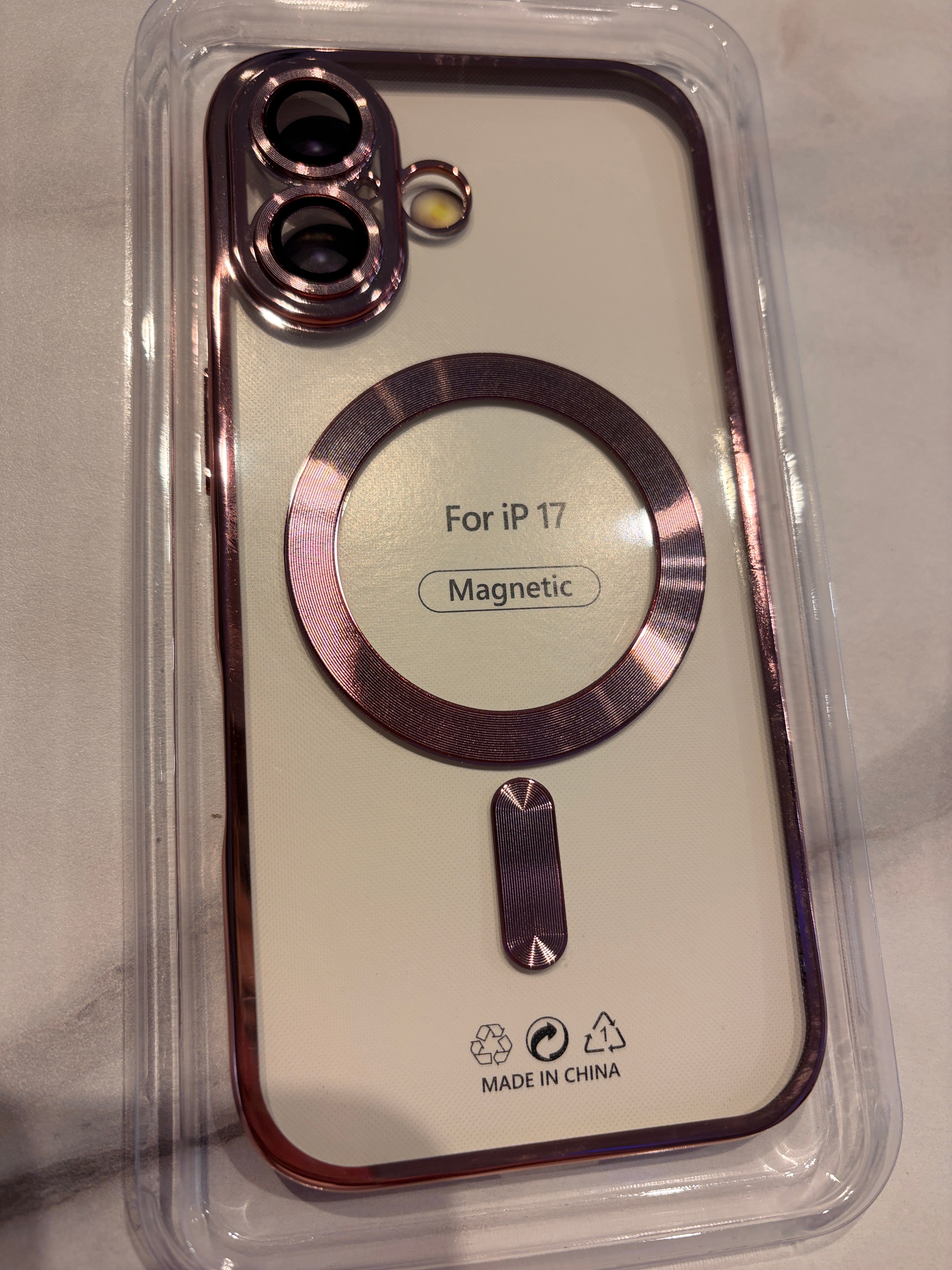 MagSafe TPU Handyhülle transparent mit Chromkante – iPhone 17