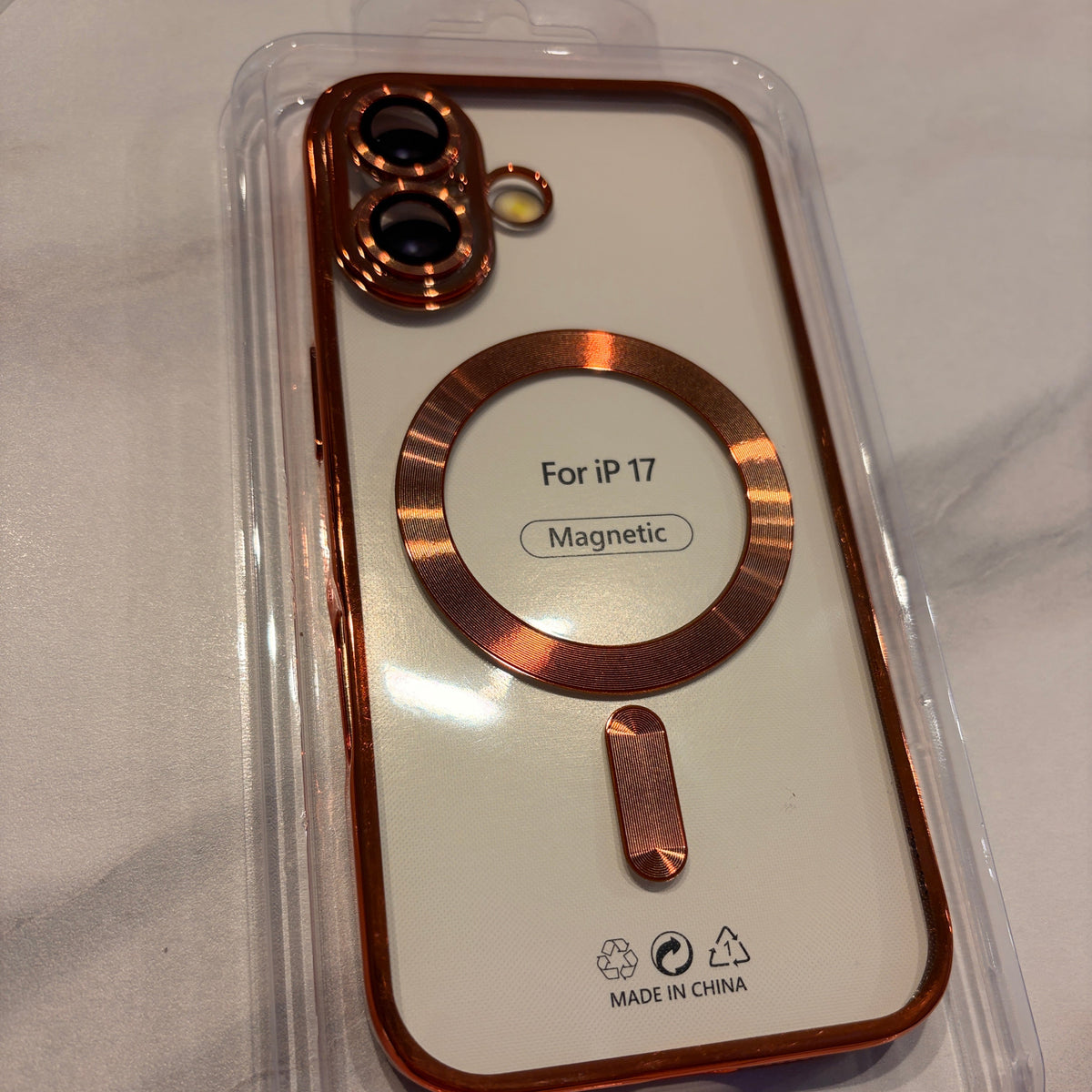MagSafe TPU Handyhülle transparent mit Chromkante – iPhone 17