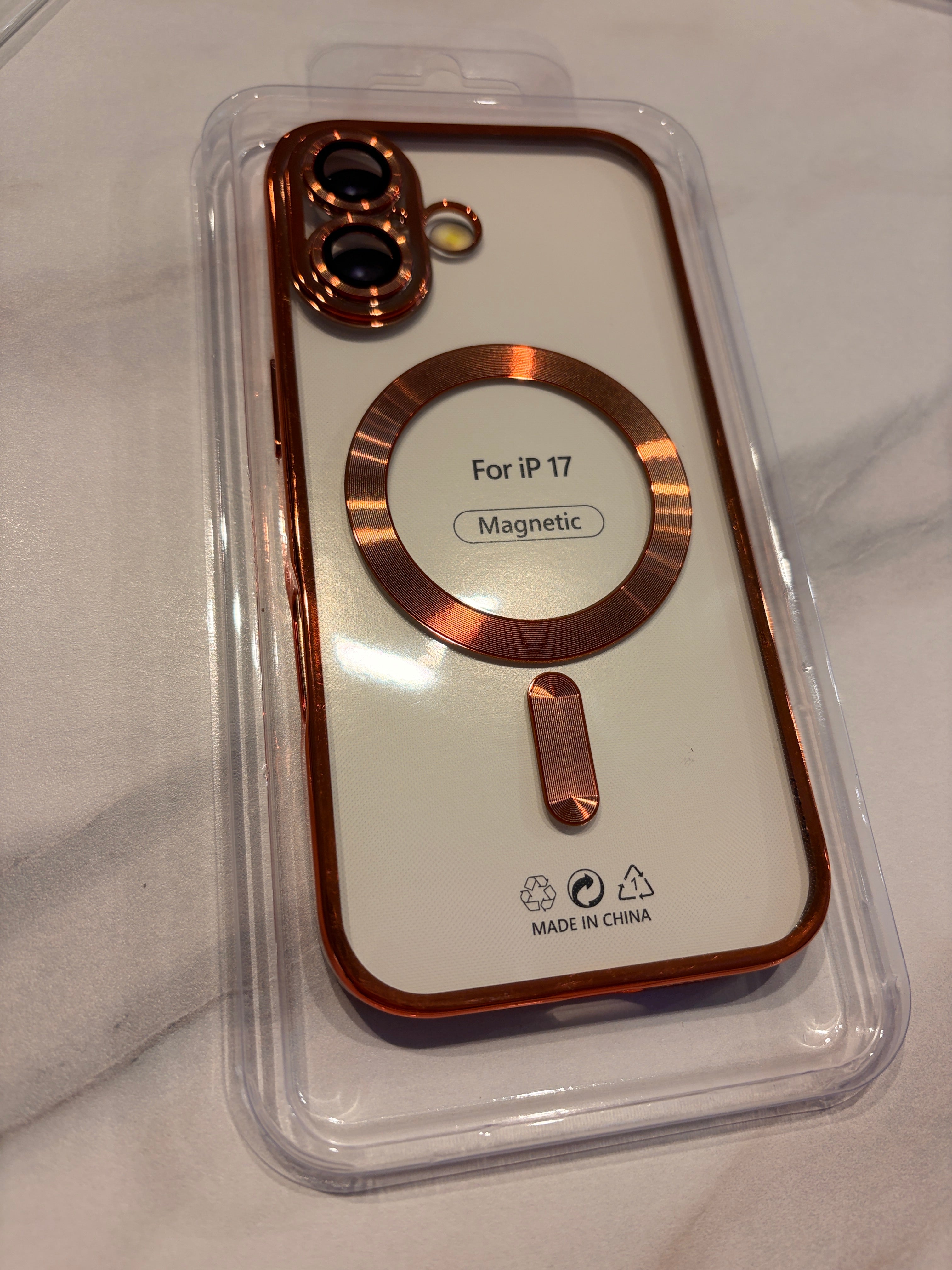 MagSafe TPU Handyhülle transparent mit Chromkante – iPhone 17