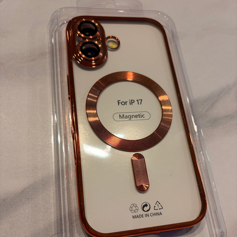 MagSafe TPU Handyhülle transparent mit Chromkante – iPhone 17