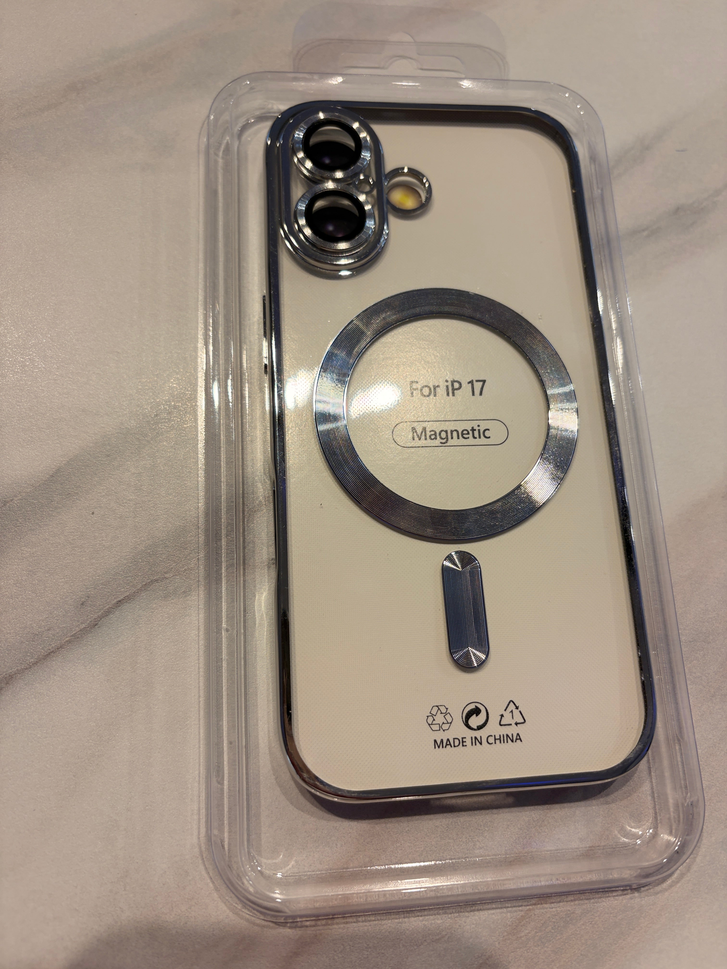 MagSafe TPU Handyhülle transparent mit Chromkante – iPhone 17