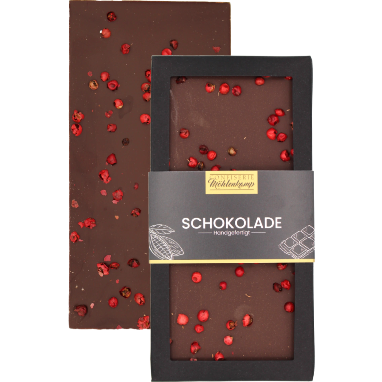Topping-Schokolade | Zartbitter mit Rosa Pfeffer