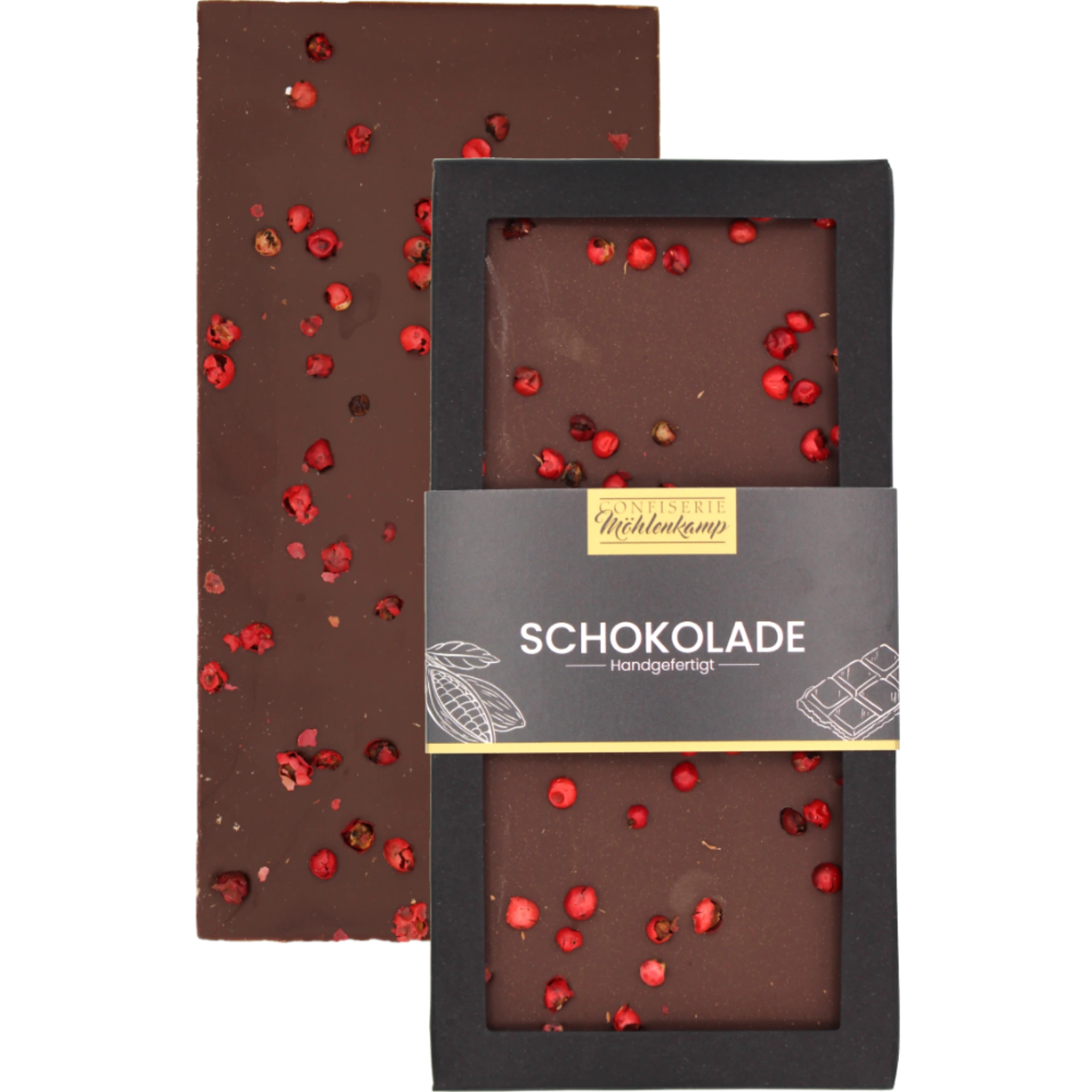 Topping-Schokolade | Zartbitter mit Rosa Pfeffer