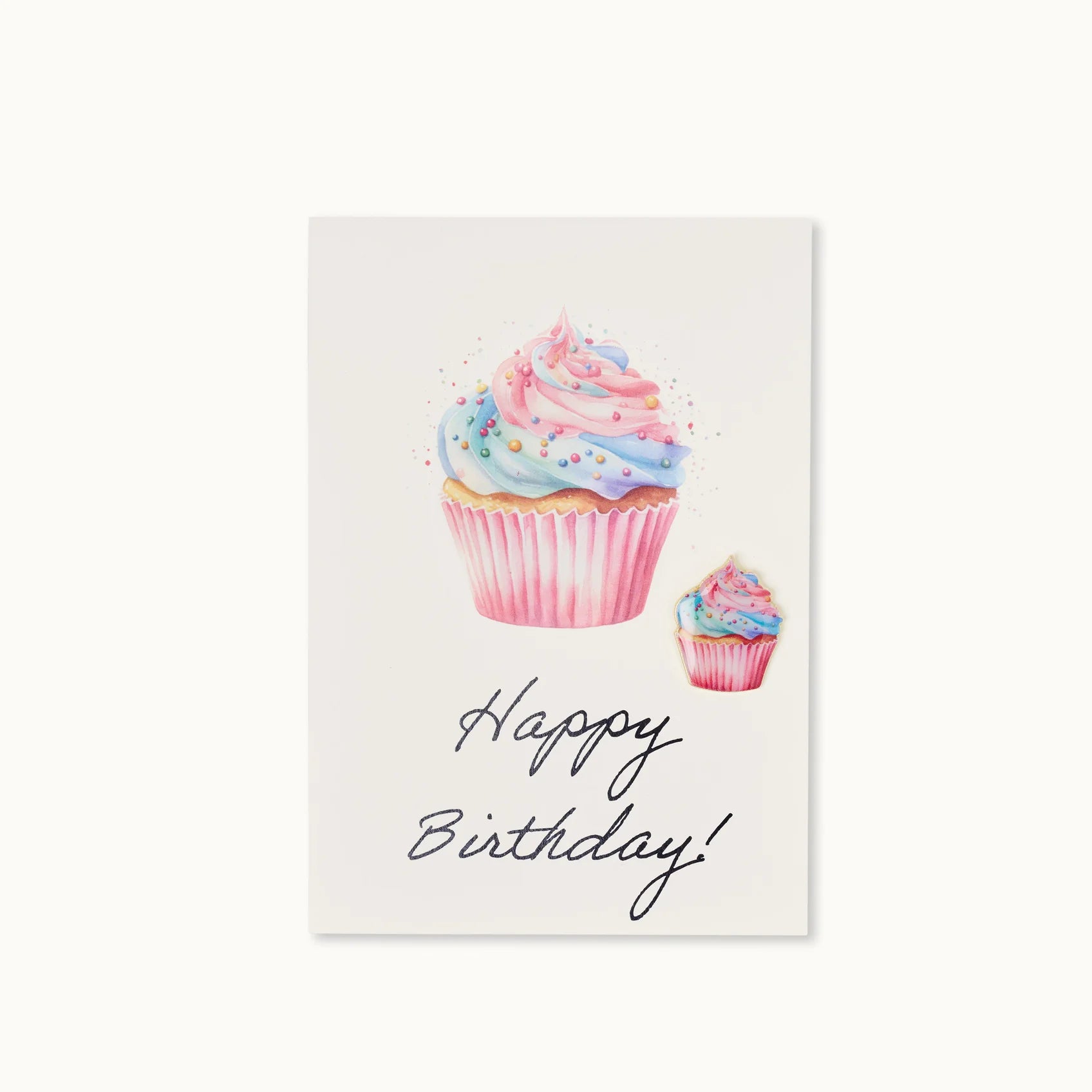 Pin-Karte: Happy Birthday Cupcake