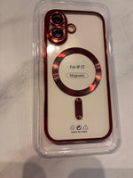 MagSafe TPU Handyhülle transparent mit Chromkante – iPhone 17
