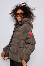 Originale_C DAVOS Damen-Winterjacke mit Kapuze, Steppung und C-Patch