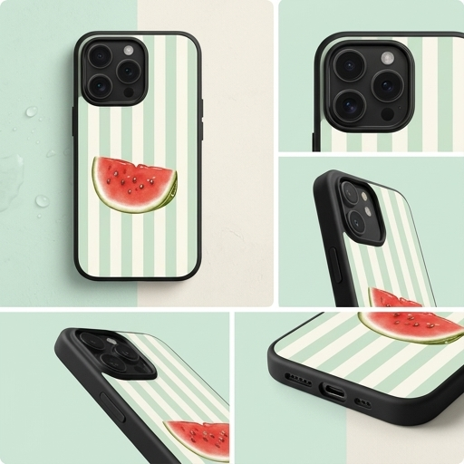 iPhone Hülle Wassermelone Mint – Sommerliches Streifen Design