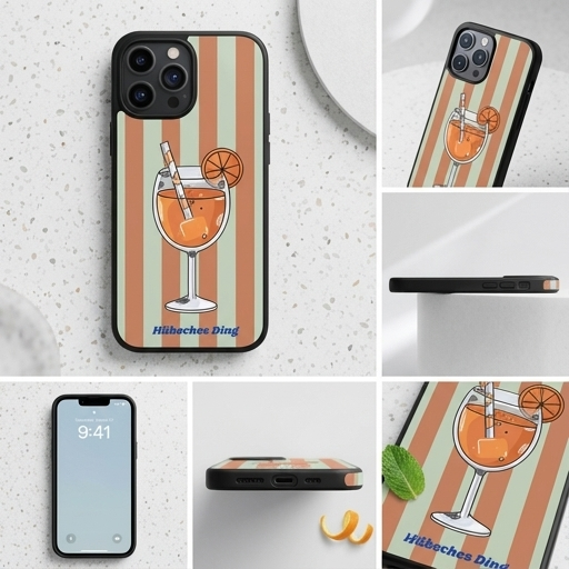 iPhone Handyhülle Spritz Cocktail mit Streifenmuster