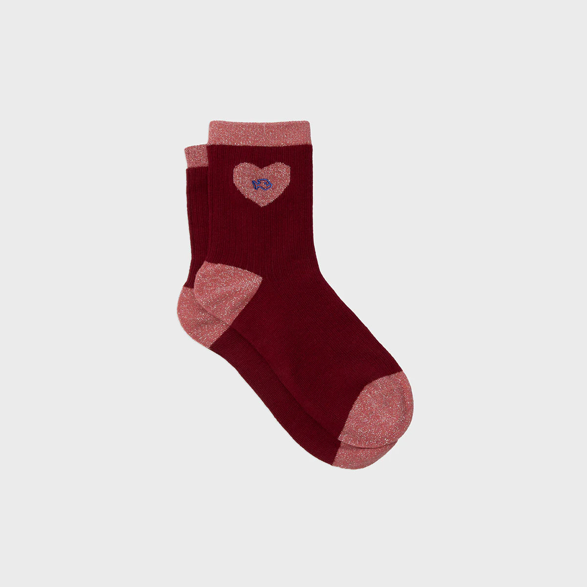 Herz-Socken mit Glitzer, , Gr. 37–40