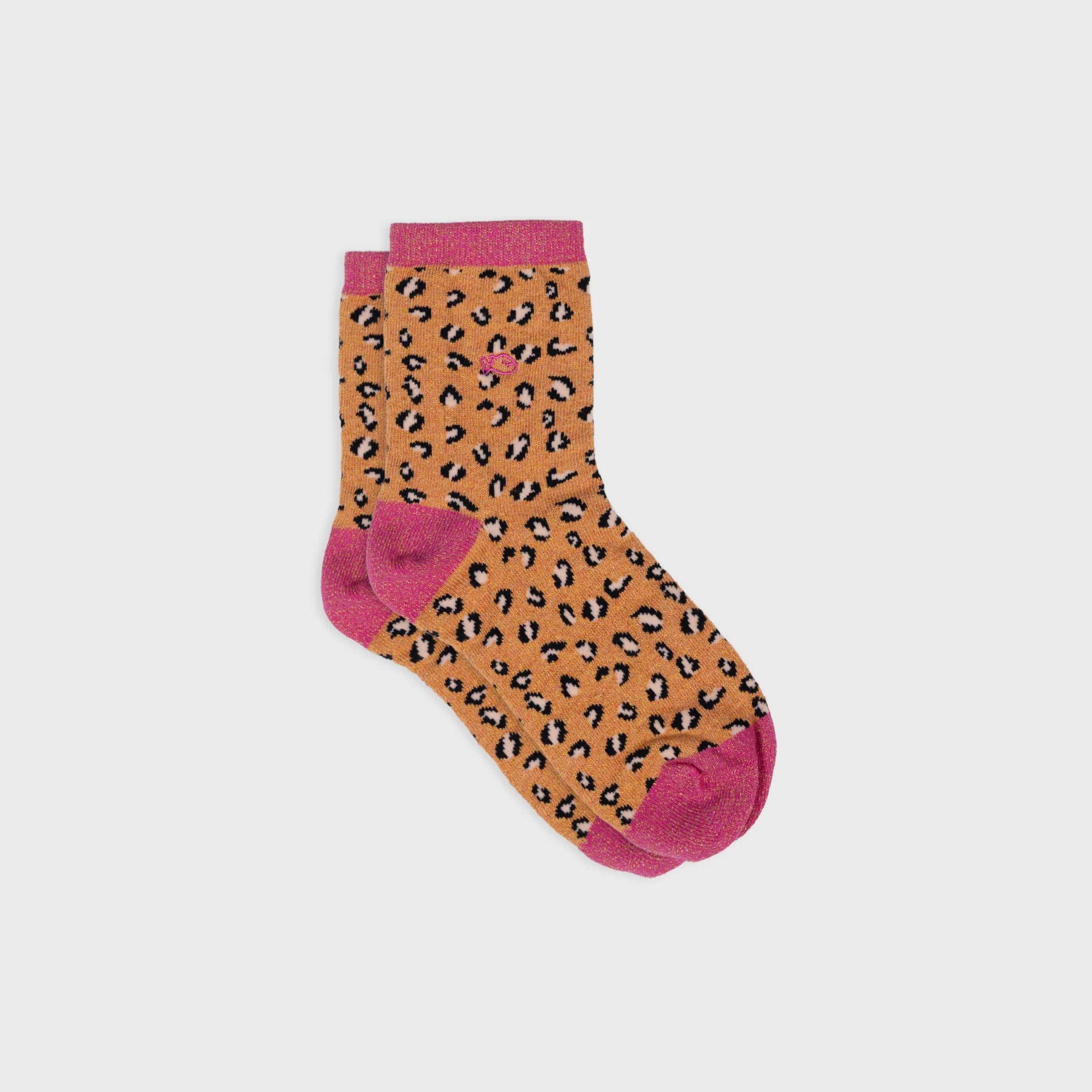 Glitzernde Animal Print-Socken aus Baumwolle