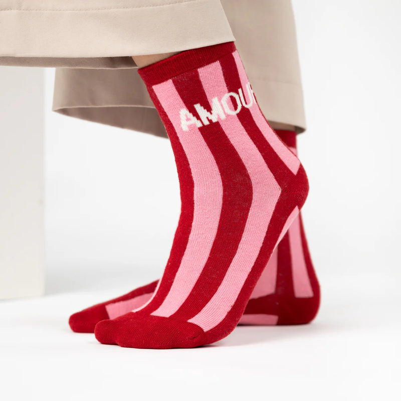 Billybelt gestreifte Socken mit Message