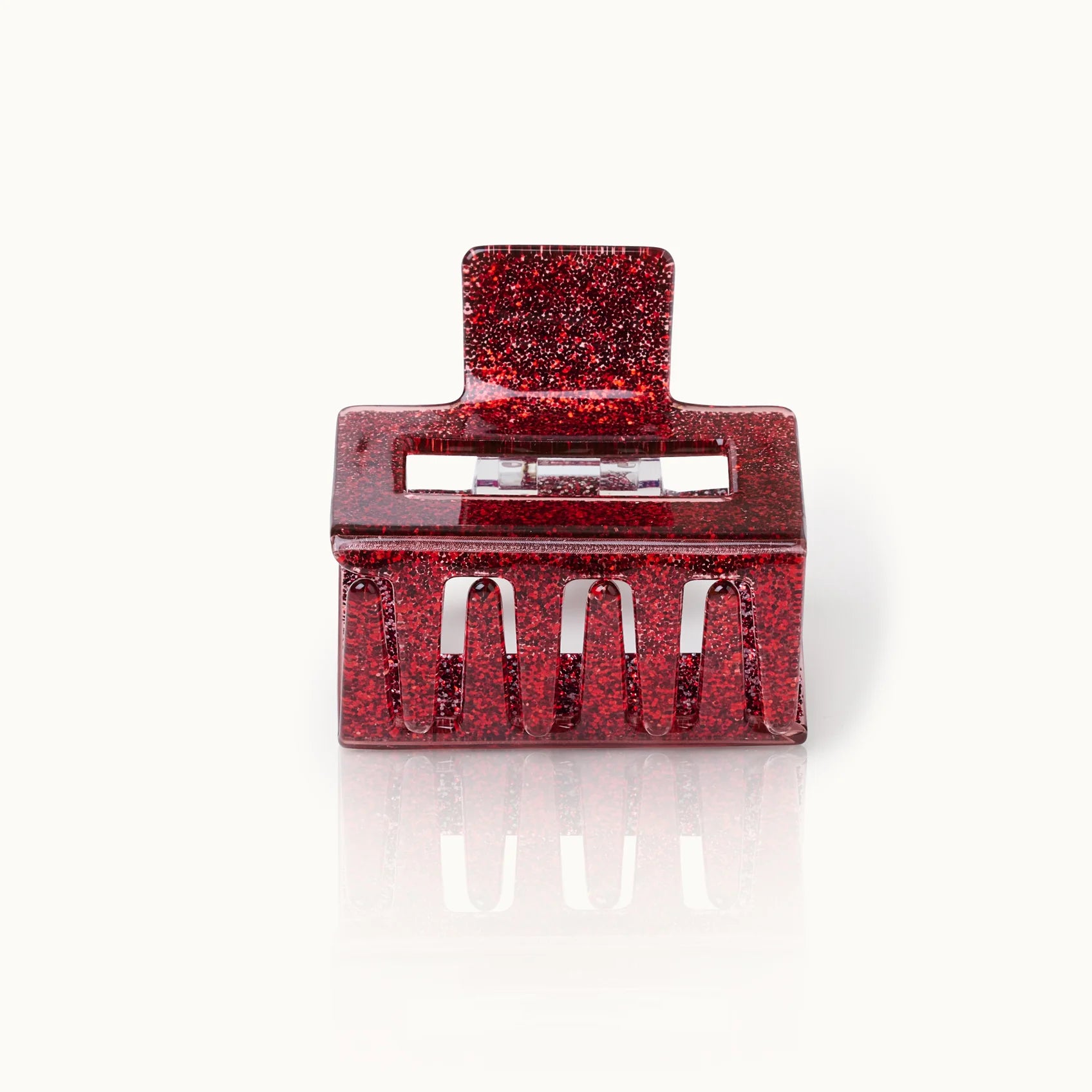 Haarklammer Square Red Glitter