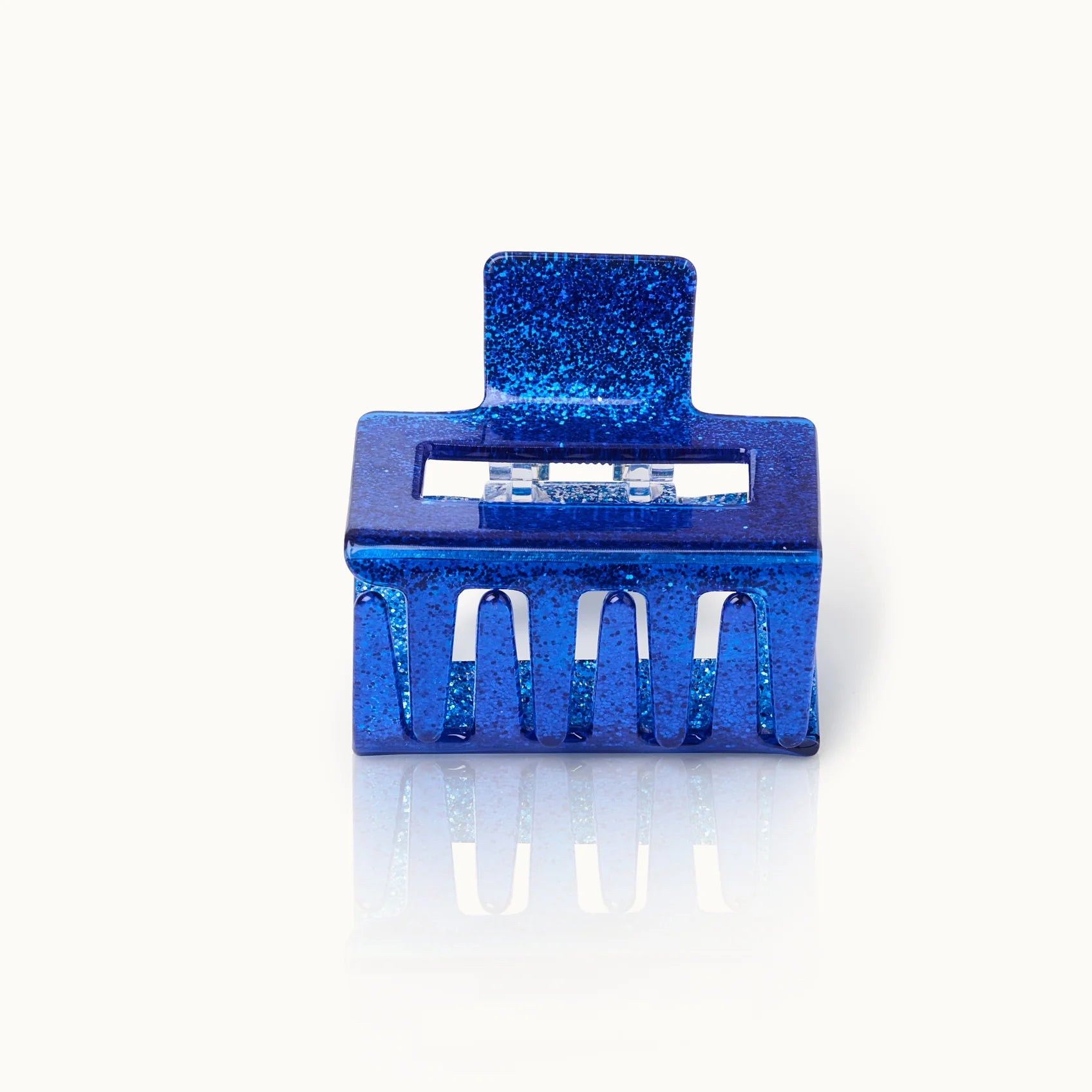 Haarklammer Square Blue Glitter