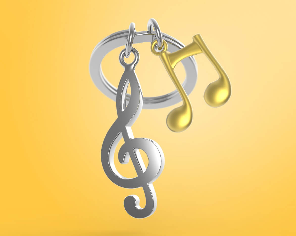 3D Schlüsselanhänger aus Metall