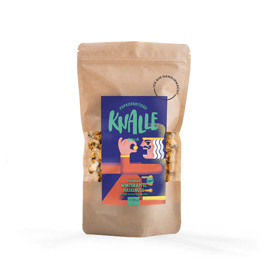 Knalle Popkorn Winterapfel Haselnuss Popcorn – vegan