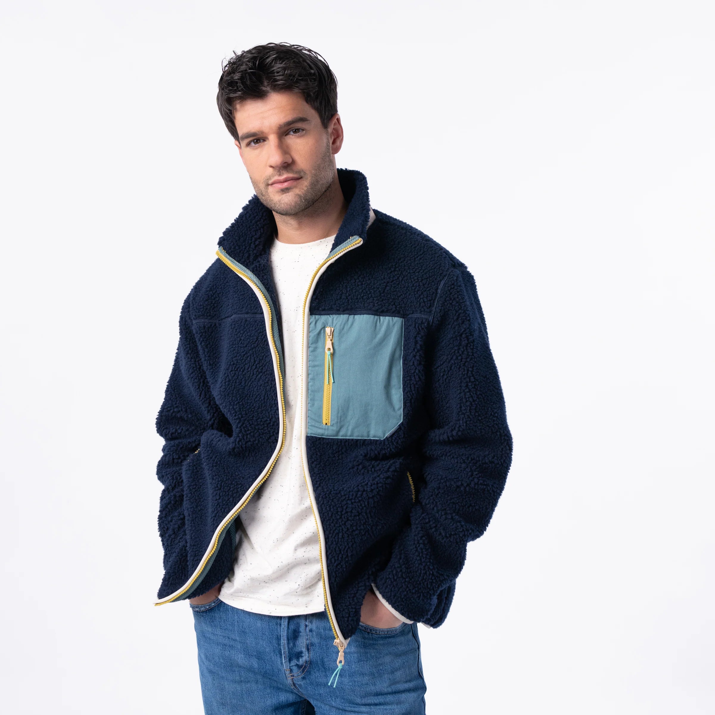 Sherpa Jacke Unisex mit Reißverschluss