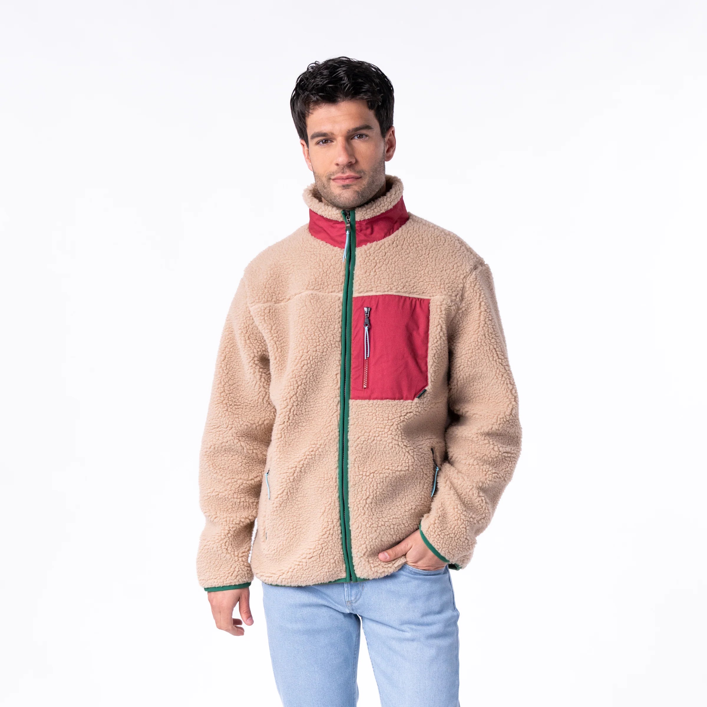 Sherpa Jacke Unisex mit Reißverschluss