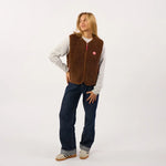 BILLYBELT Sherpa Weste Damen in Braun – Modelansicht