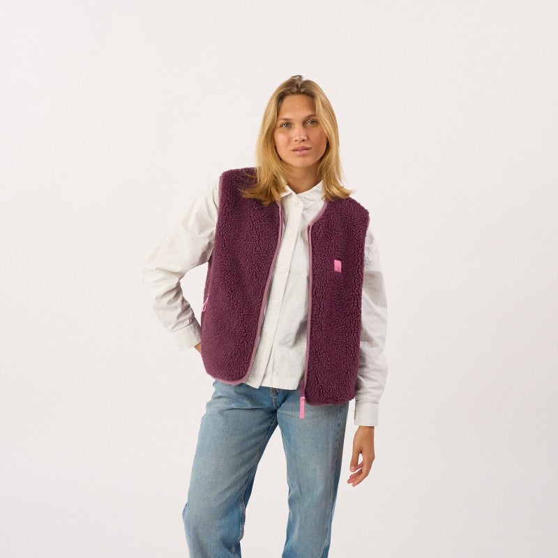 BILLYBELT Sherpa Weste Damen Herbstkollektion 2026 – ärmellose Weste mit Reißverschluss