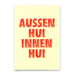 Deli Cards Postkarte Aussen Hui – lustige Komplimentkarte im DIN-A6-Format