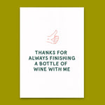 Deli Cards Postkarte Finishing a bottle of wine – lustige Freundschaftskarte