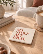 Keramik-Untersetzer mit Spruch – Positive Glaubenssätze