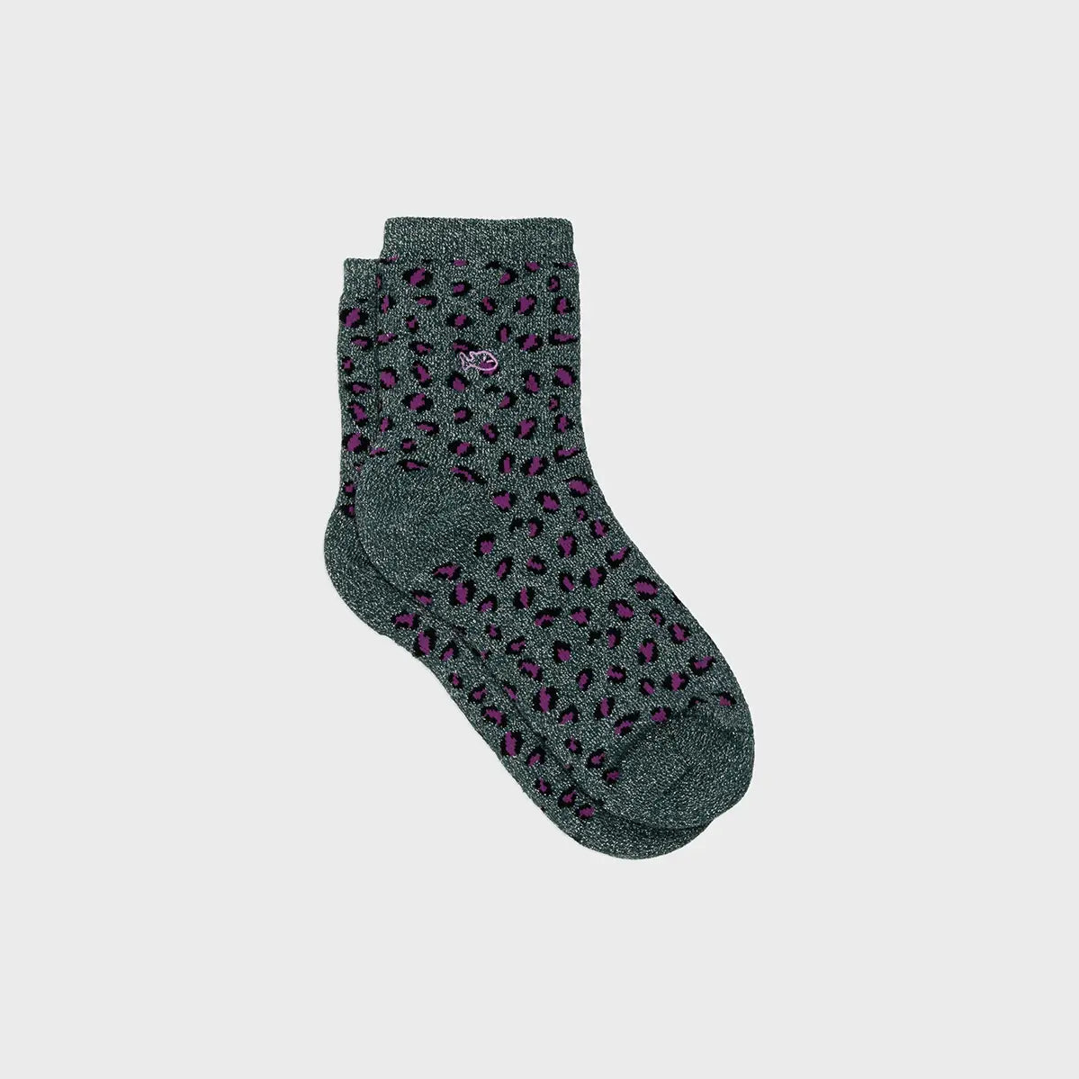 Glitzernde Leoparden-Socken aus Baumwolle, , Gr. 37–40