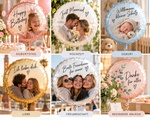 Sechs personalisierte 18-Zoll-Heliumballons von Hübsches Ding mit Fotos und Wunschtexten für Geburtstag, Hochzeit, Geburt, Liebe, Freundschaft und besondere Anlässe.