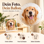 Personalisierter 18-Zoll-Folienballon mit Helium von Hübsches Ding, individuell mit eigenem Hundefoto bedruckt – persönliches Geschenk für besondere Anlässe.