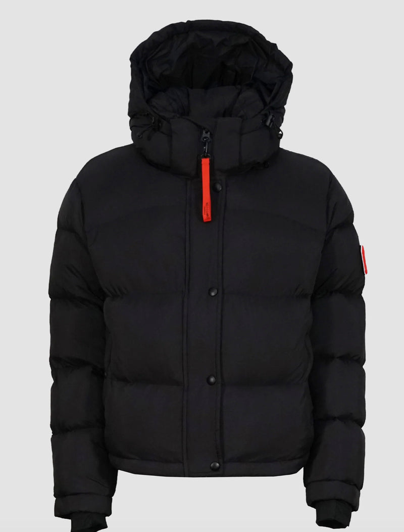 Originale_C LEJIA Winterjacke in Schwarz mit hohem Stehkragen