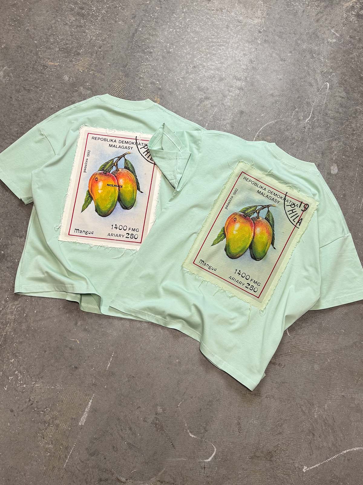 T-Shirt Mango mint, Patch mint