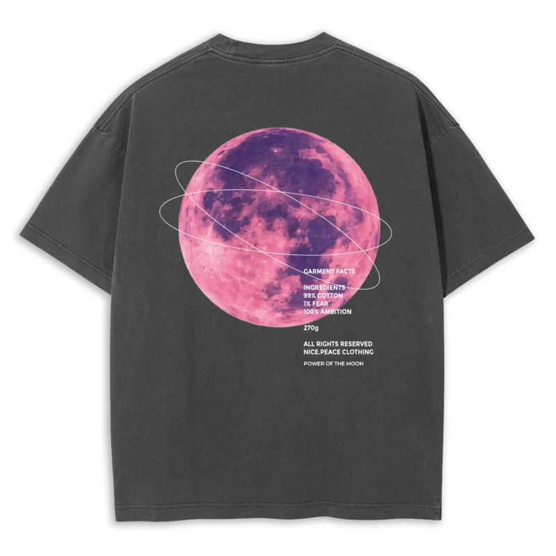 Nice.Peace Moon T-Shirt Anthra