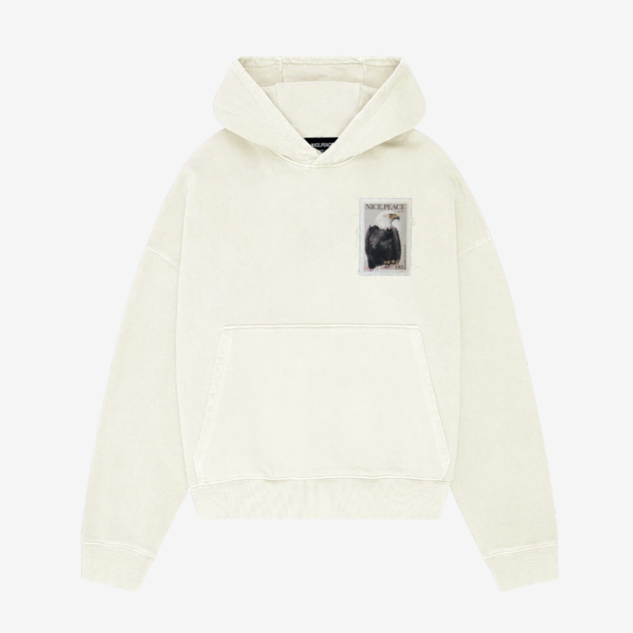 nice.peace Eagle Patch Hoodie Vintage White